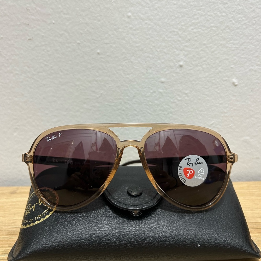 Ray-Ban Tan Aviator Sunglasses